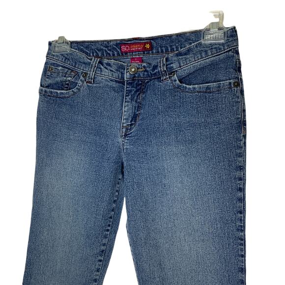 Y2K SO Low Rise Bootcut Denim Jeans 2000s 00s Size 7 - Picture 2 of 5